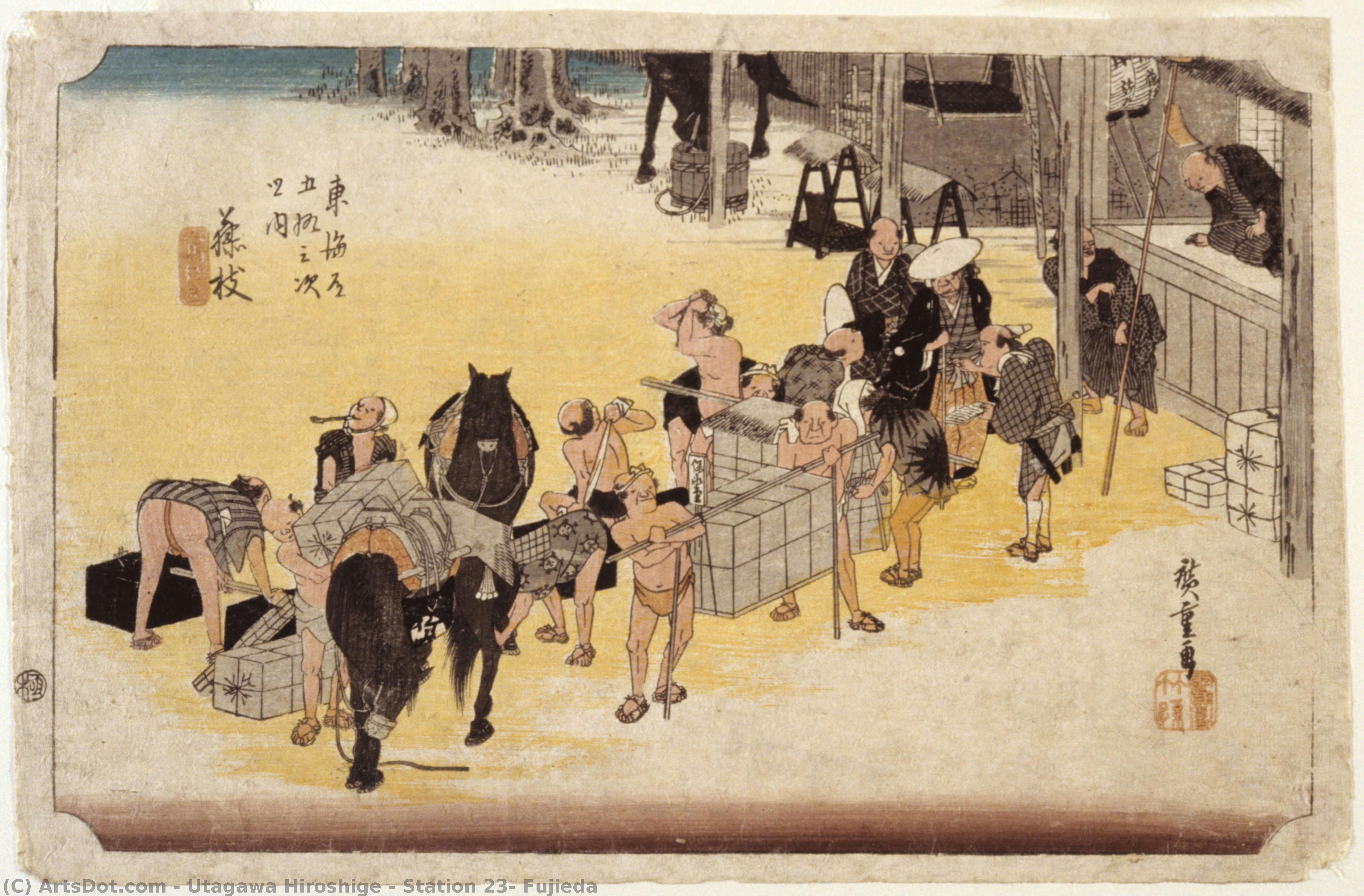 Station 23, Fujieda — Utagawa Hiroshige