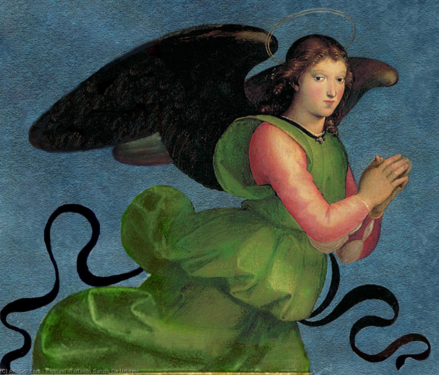 Madonna And Child Enthroned With Saints(detail Of Lunette Less Surrounding Work) — Raphael