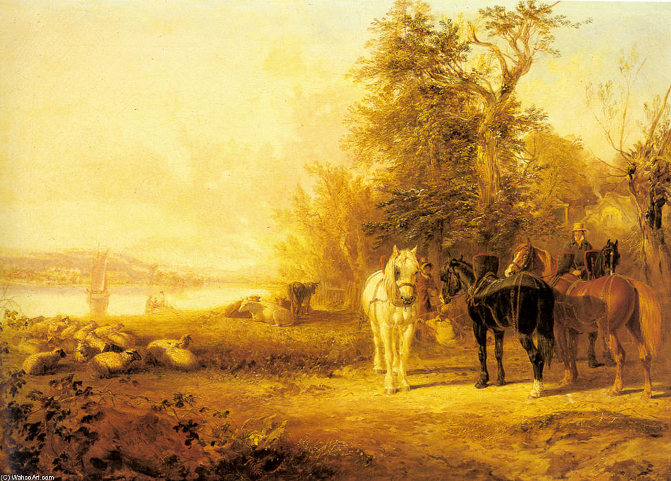 Waiting For The Ferry — John Frederick Herring Senior