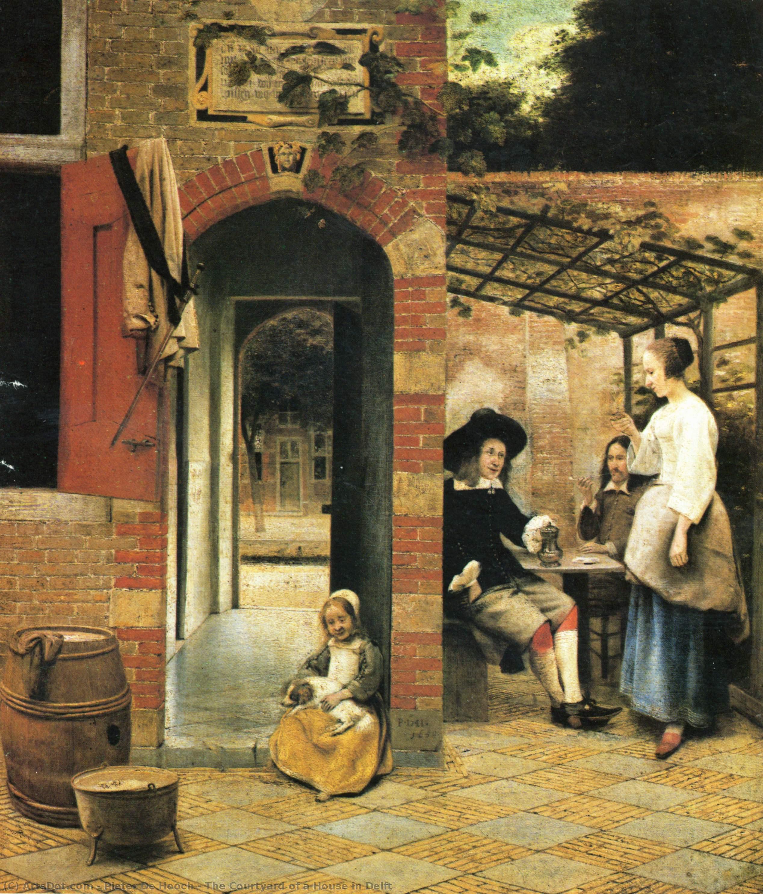 The Courtyard Of A House In Delft — Pieter De Hooch