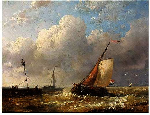 Sailingvessels In Choppy Waters — Abraham Hulk Senior
