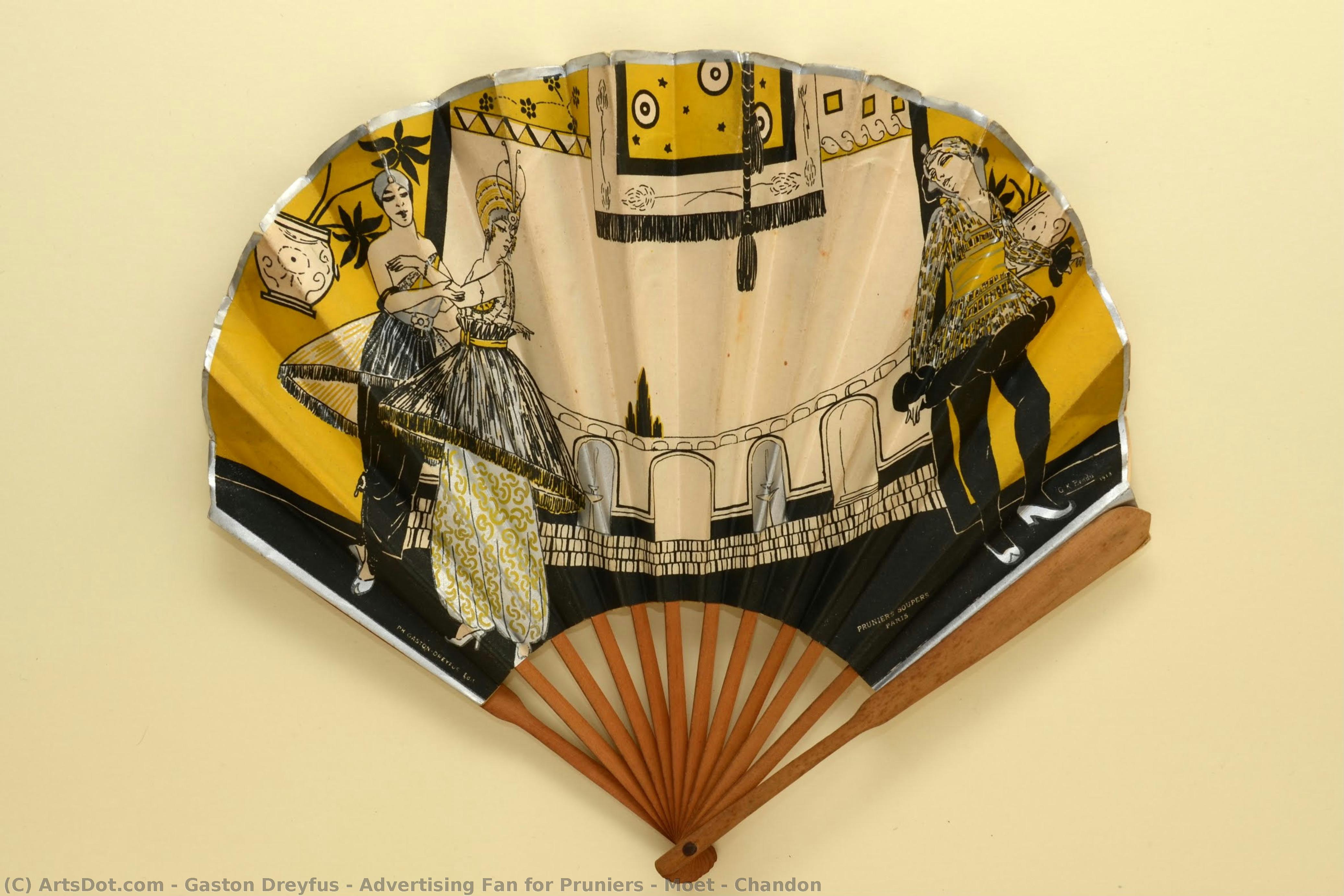 Advertising Fan For Pruniers / Moet & Chandon — Gaston Dreyfus