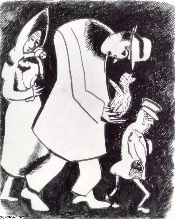 Man With A Cat And Woman With A Child — Marc Chagall