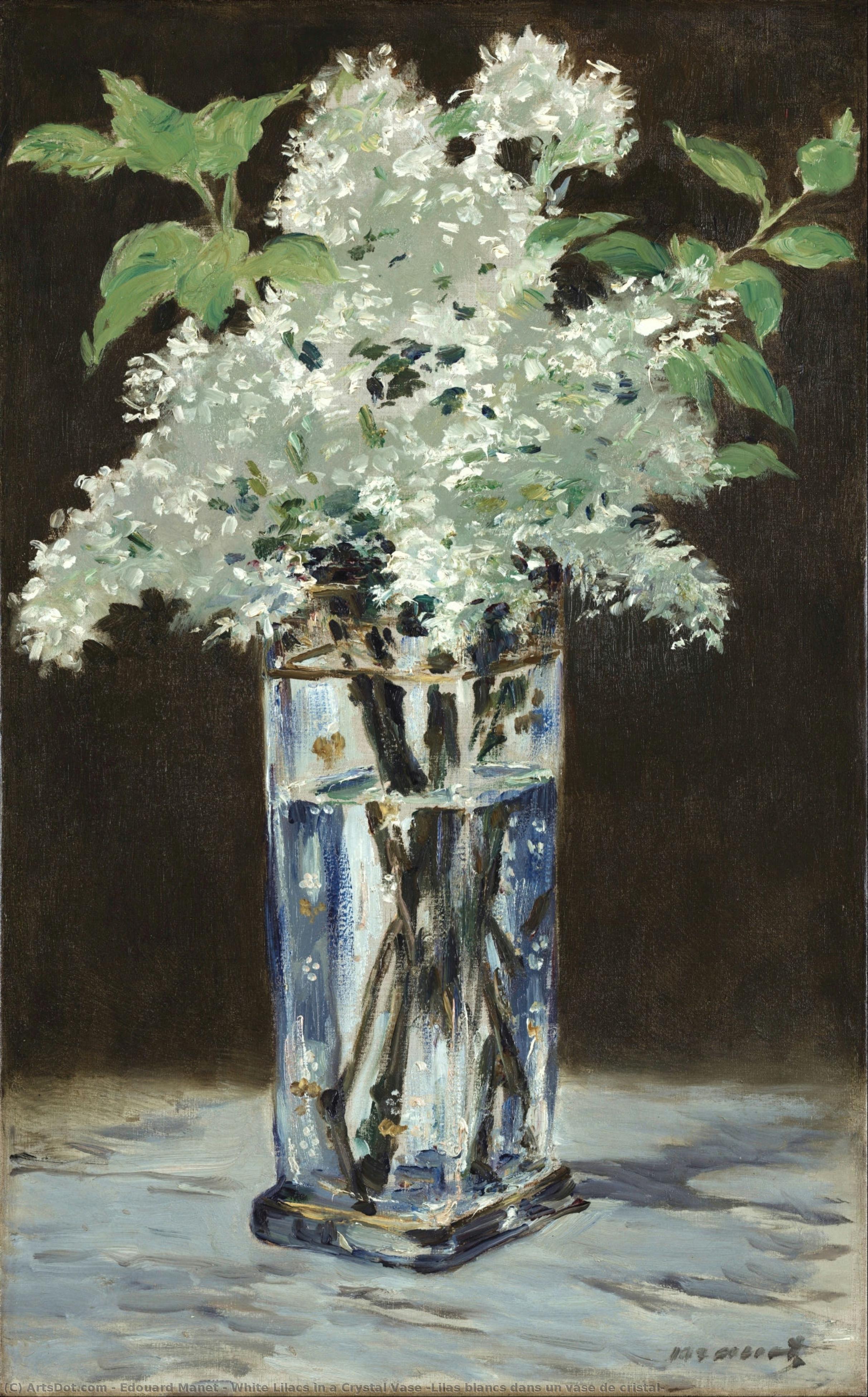 White Lilacs In A Crystal Vase (lilas Blancs Dans Un Vase De Cristal) — Édouard Manet