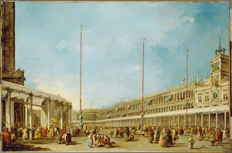 Le Doge De Venise Suit La Procession Du Corpus Domini Piazza San Marco — Francesco Lazzaro Guardi
