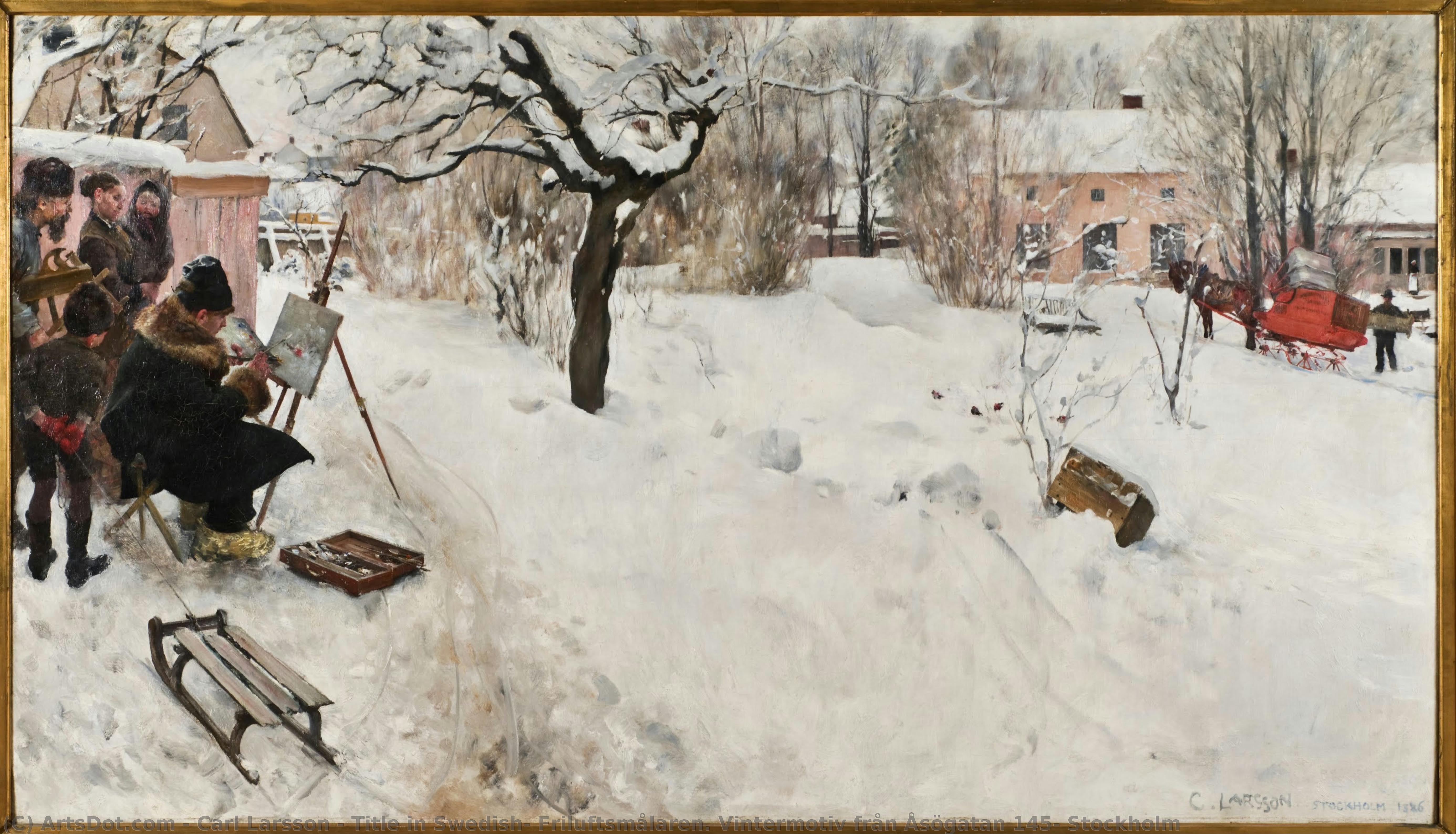 Title In Swedish: Friluftsmålaren. Vintermotiv Från Åsögatan 145, Stockholm — Carl Larsson