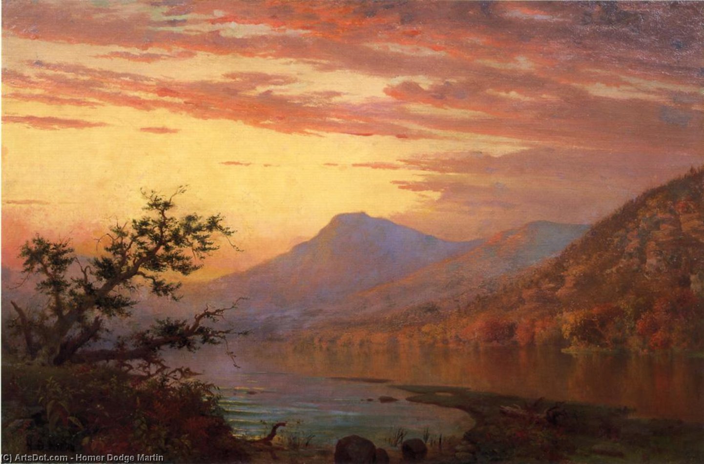 Sunset, Adirondack Lake — Homer Dodge Martin
