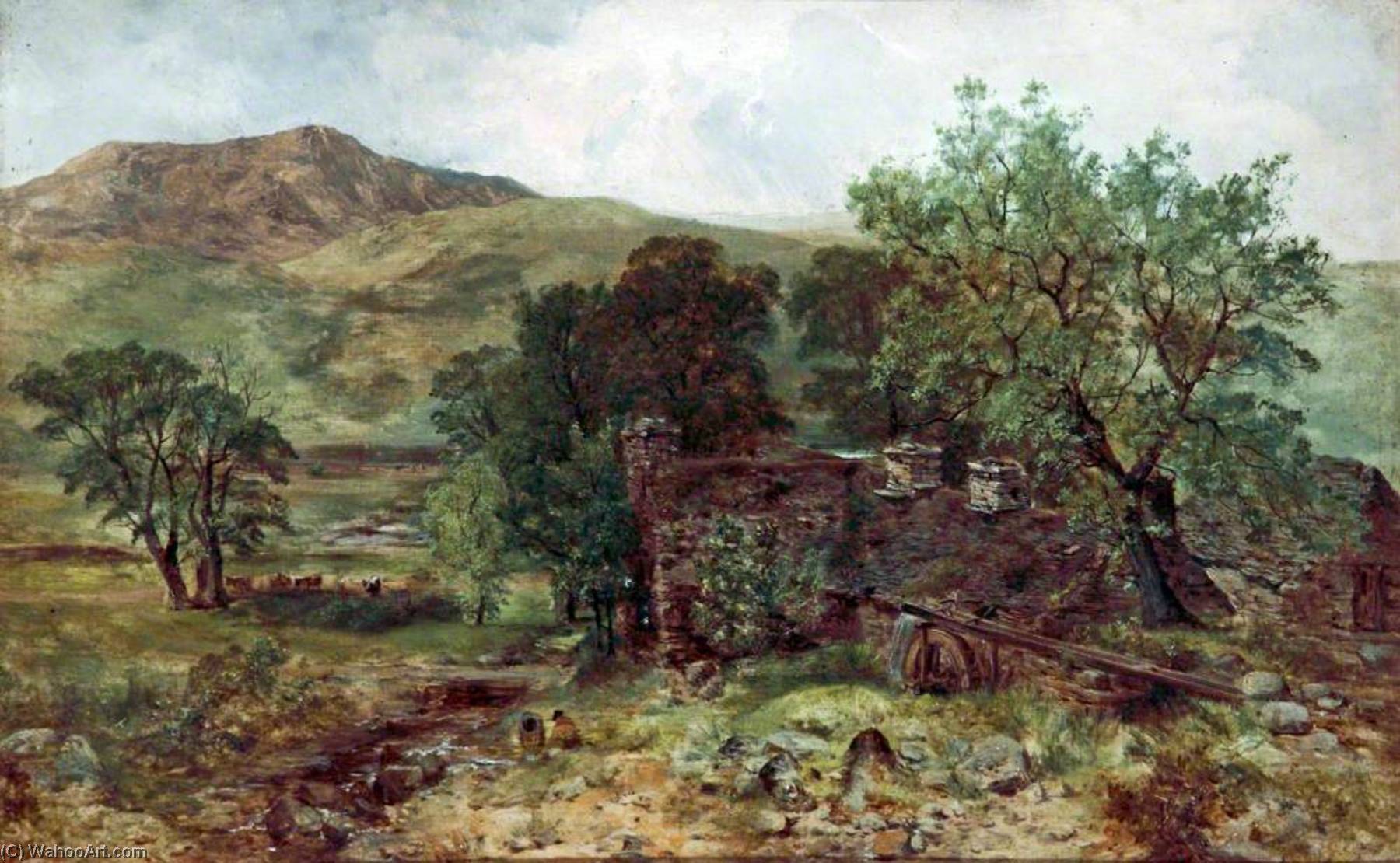 Old Mill At Nantille, Caernarvonshire — John Wright Oakes