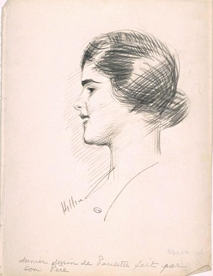Paulette's Head In Profile To The Left — Paul César Helleu
