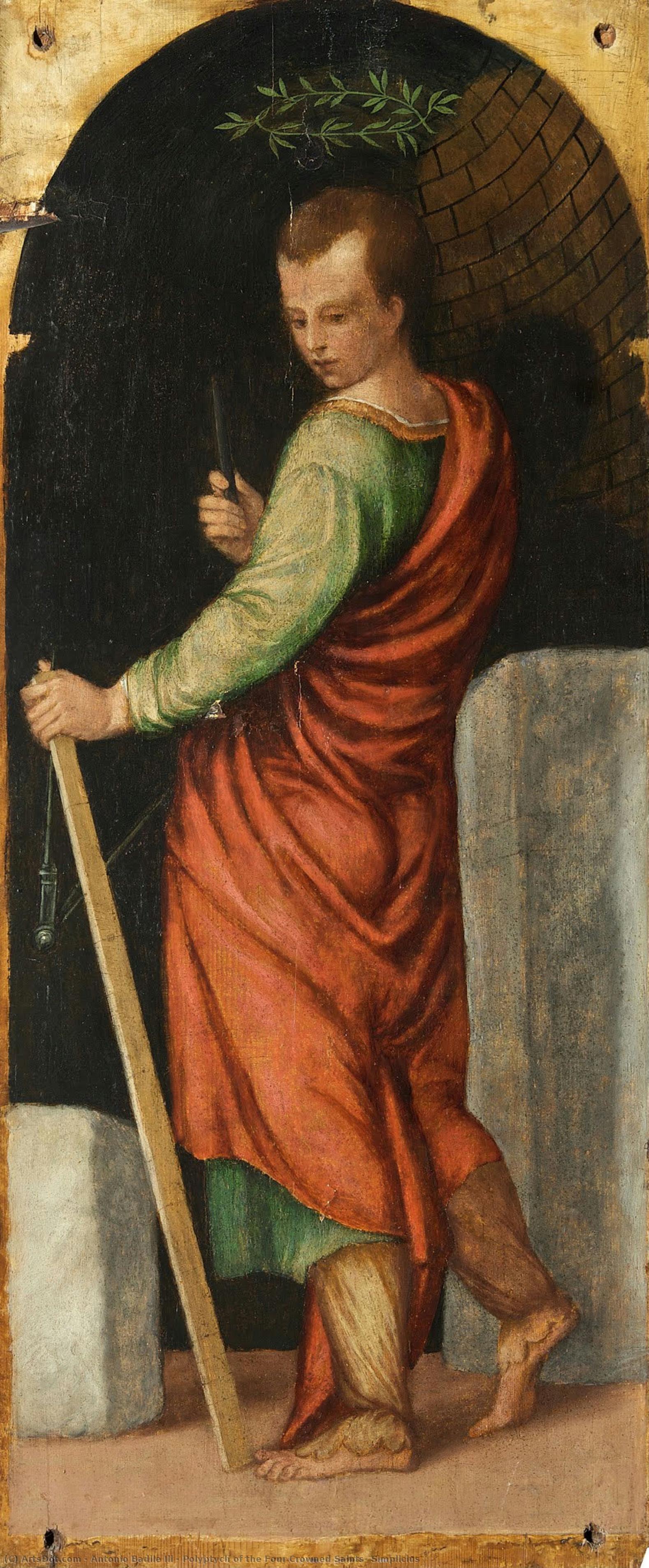 Polyptych Of The Four Crowned Saints, Simplicius — Antonio Badile Iii