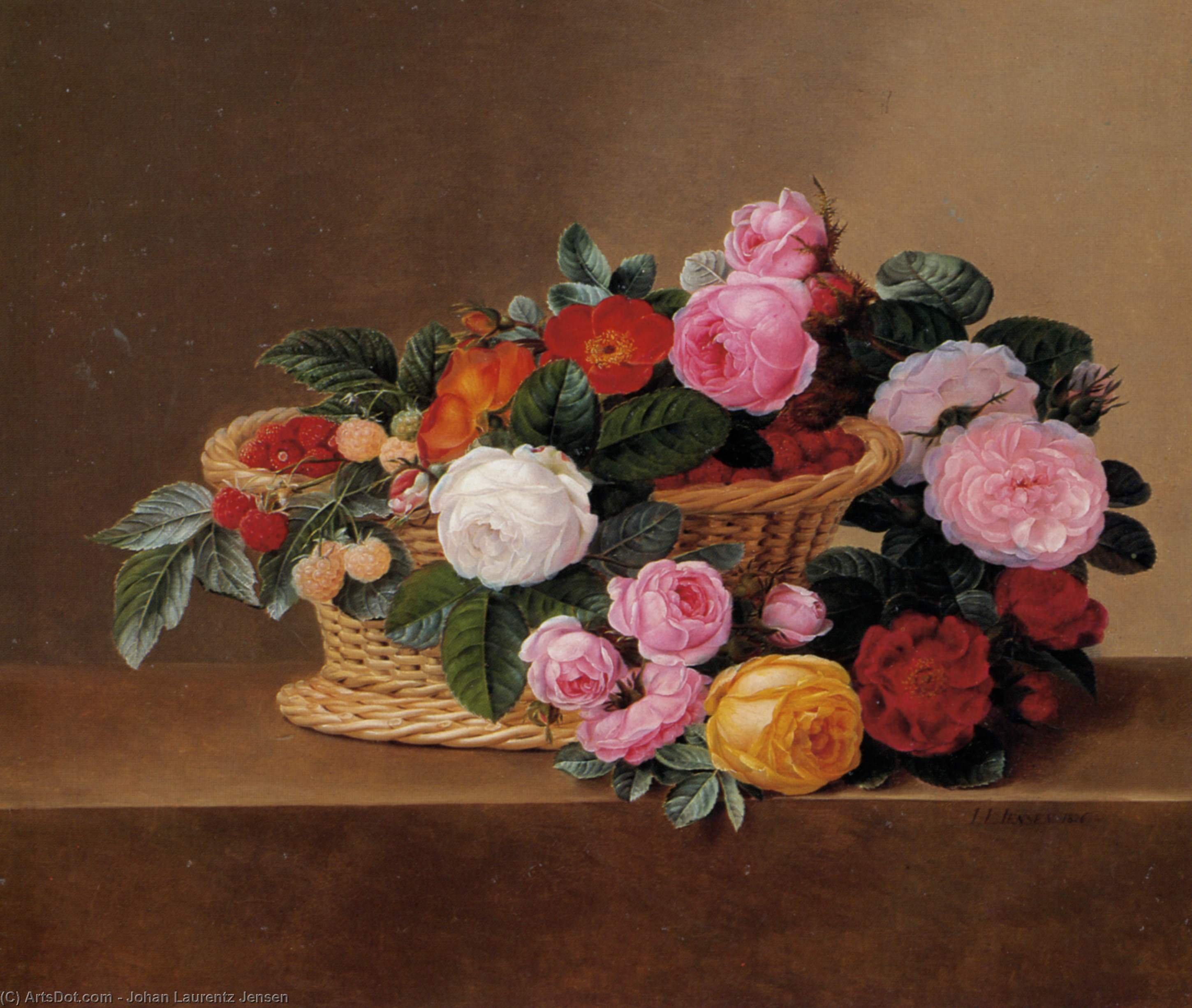 Basket Of Roses — Johan Laurentz Jensen