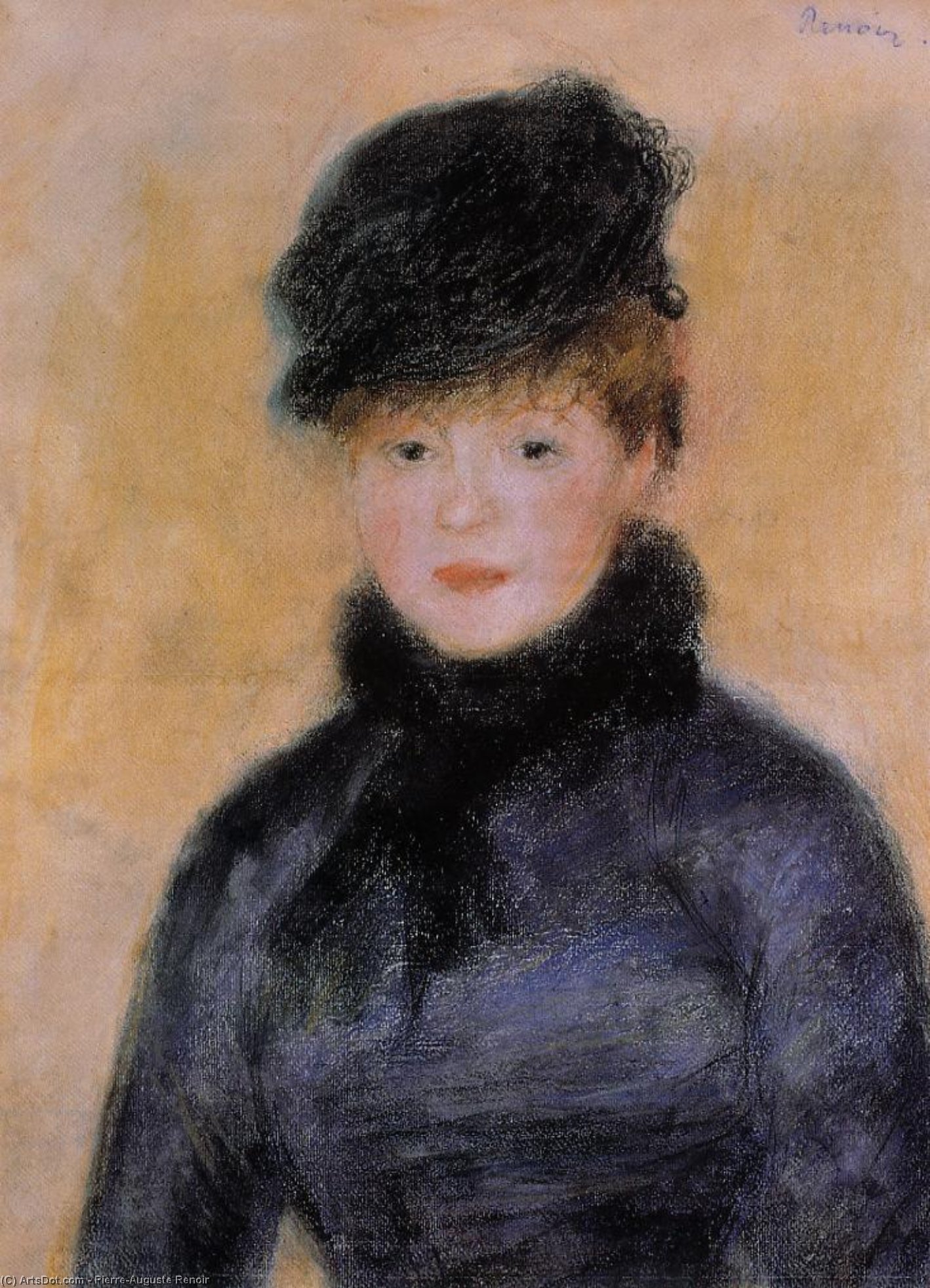 Woman With A Blue Blouse — Pierre-auguste Renoir