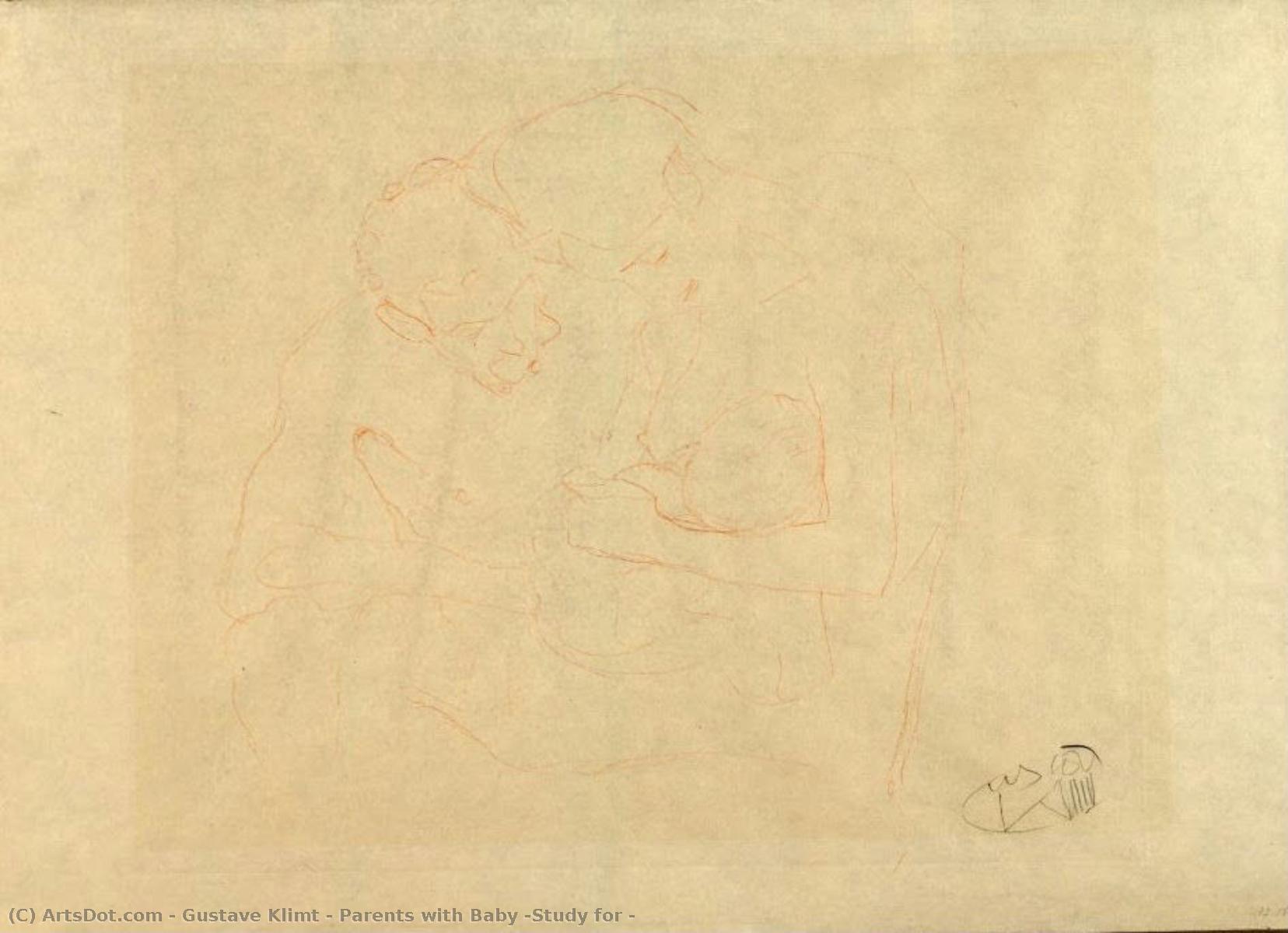 Parents With Baby (study For — Gustav Klimt