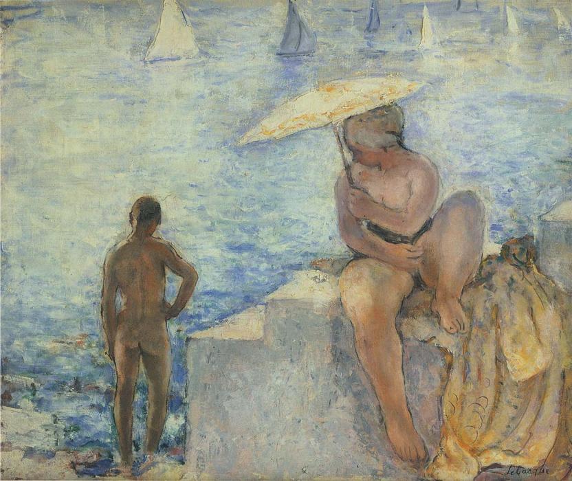 Young Bather With Parasol — Henri Lebasque