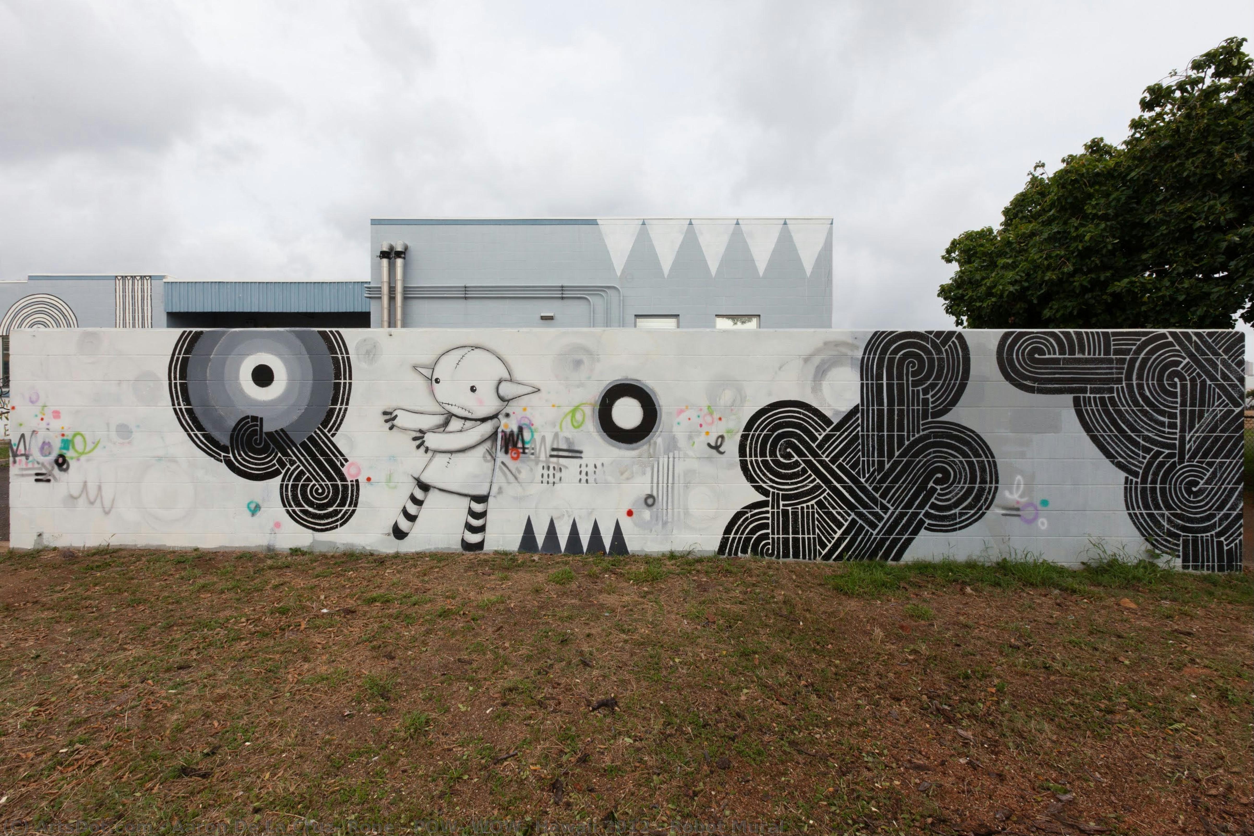 Pow! Wow! Hawaii 2012 - Robot Mural — Aaron De La Cruz, Rone
