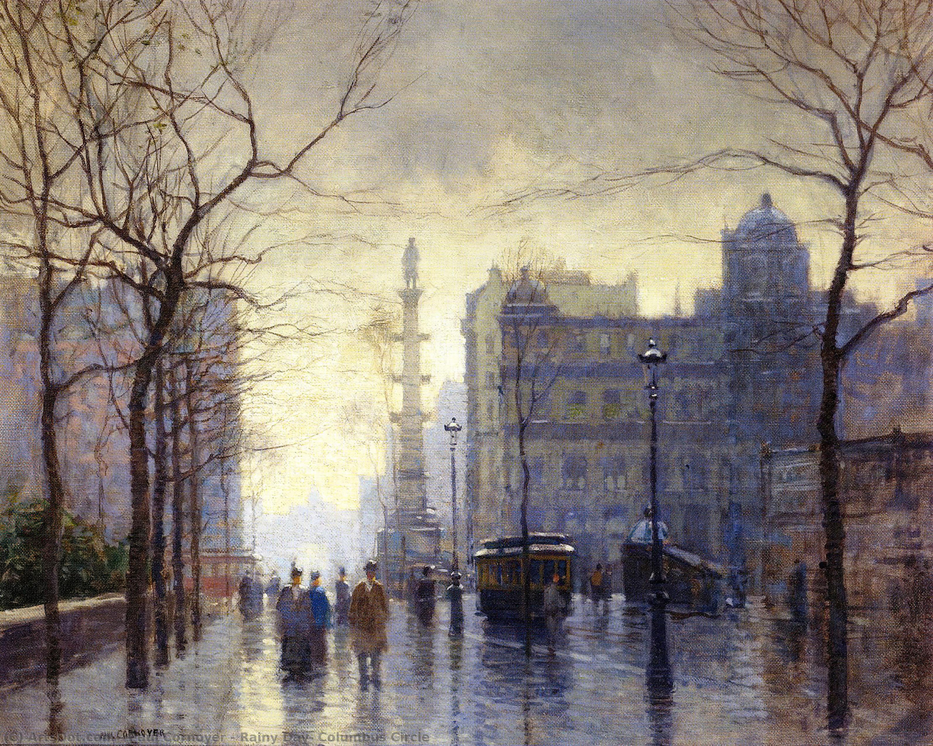 Rainy Day, Columbus Circle — Paul Cornoyer