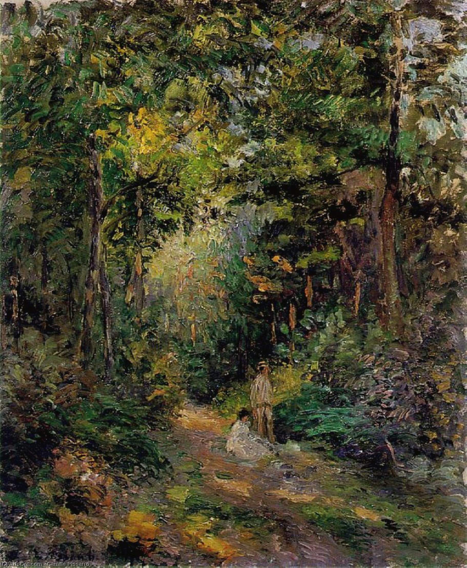 Autumn, Path Through The Woods. — Camille Pissarro