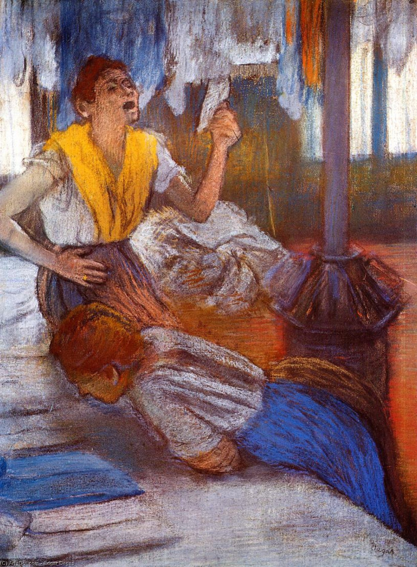In A Laundry — Edgar Degas