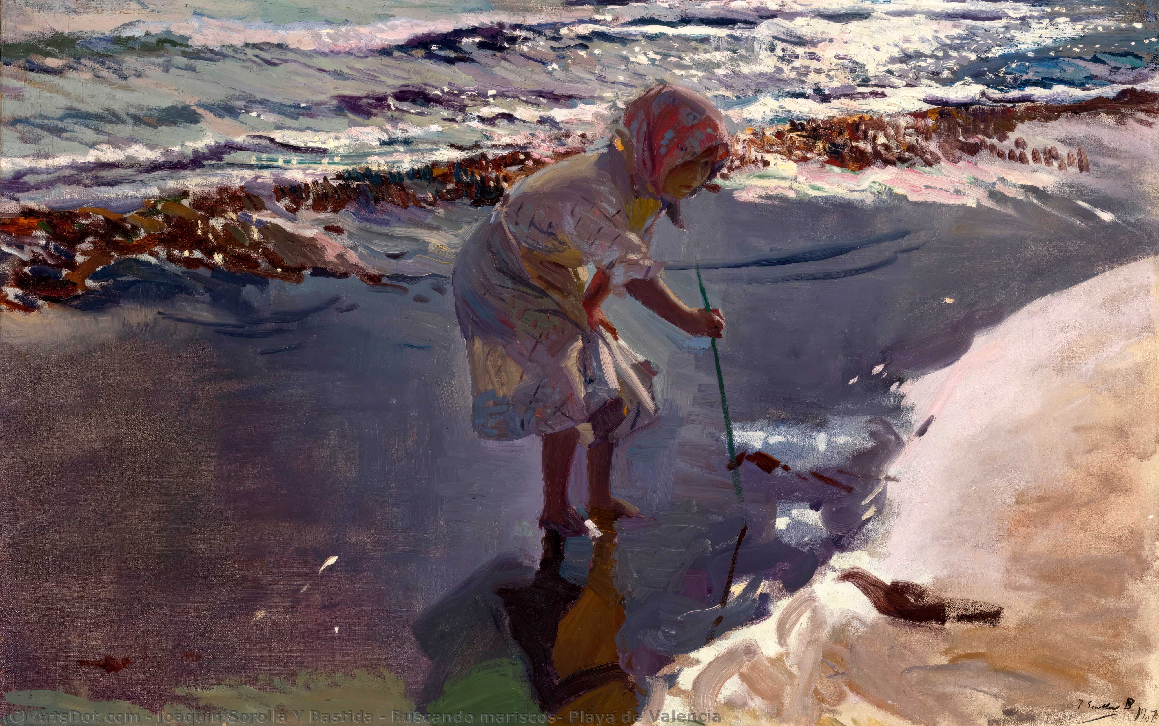 Buscando Mariscos, Playa De Valencia — Joaquín Sorolla Y Bastida