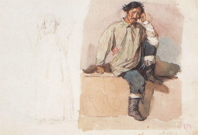 Khakasy With His Feet Bound With Chains — Vasily Ivanovich Surikov