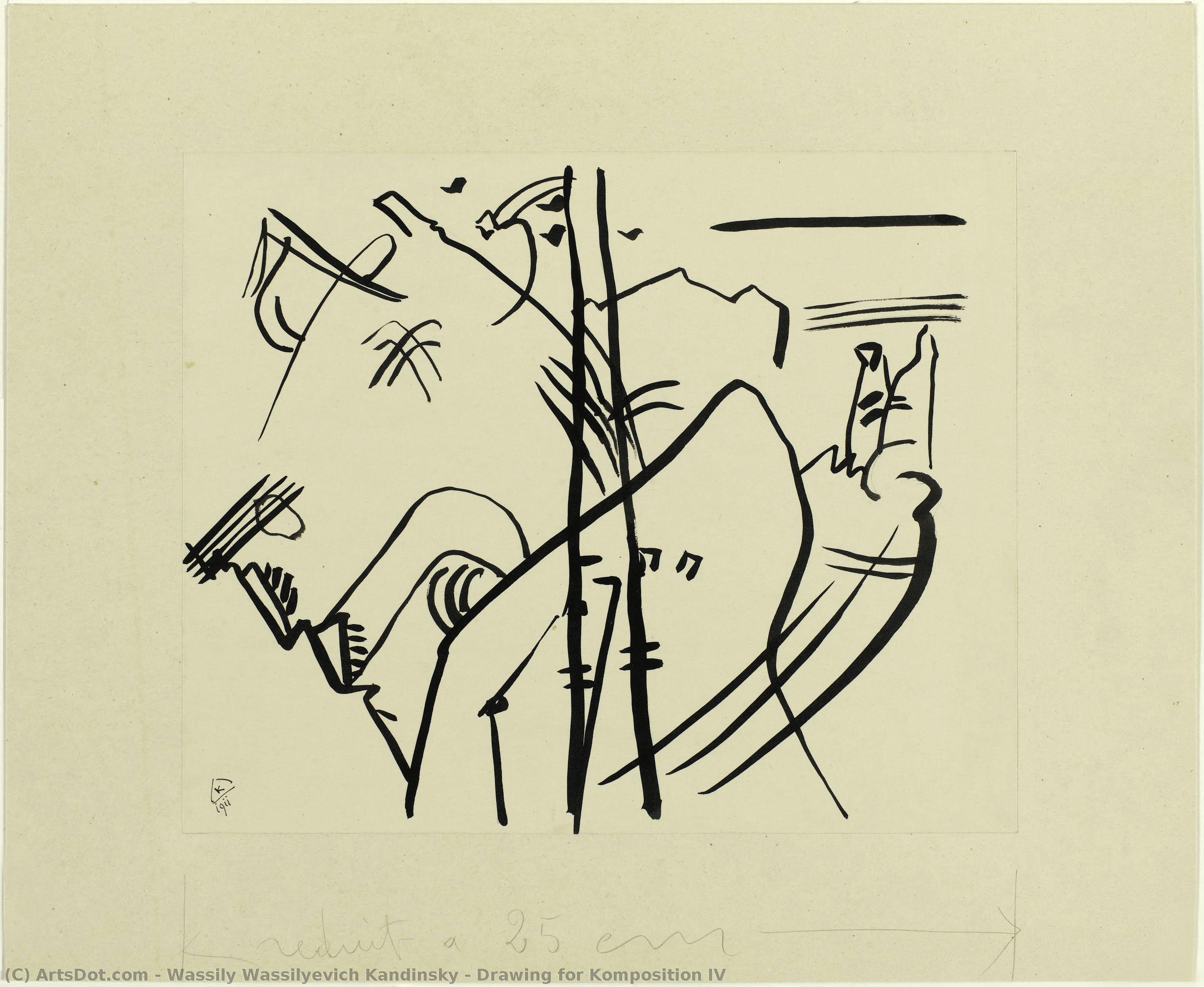 Drawing For Komposition Iv — Wassily Wassilyevich Kandinsky