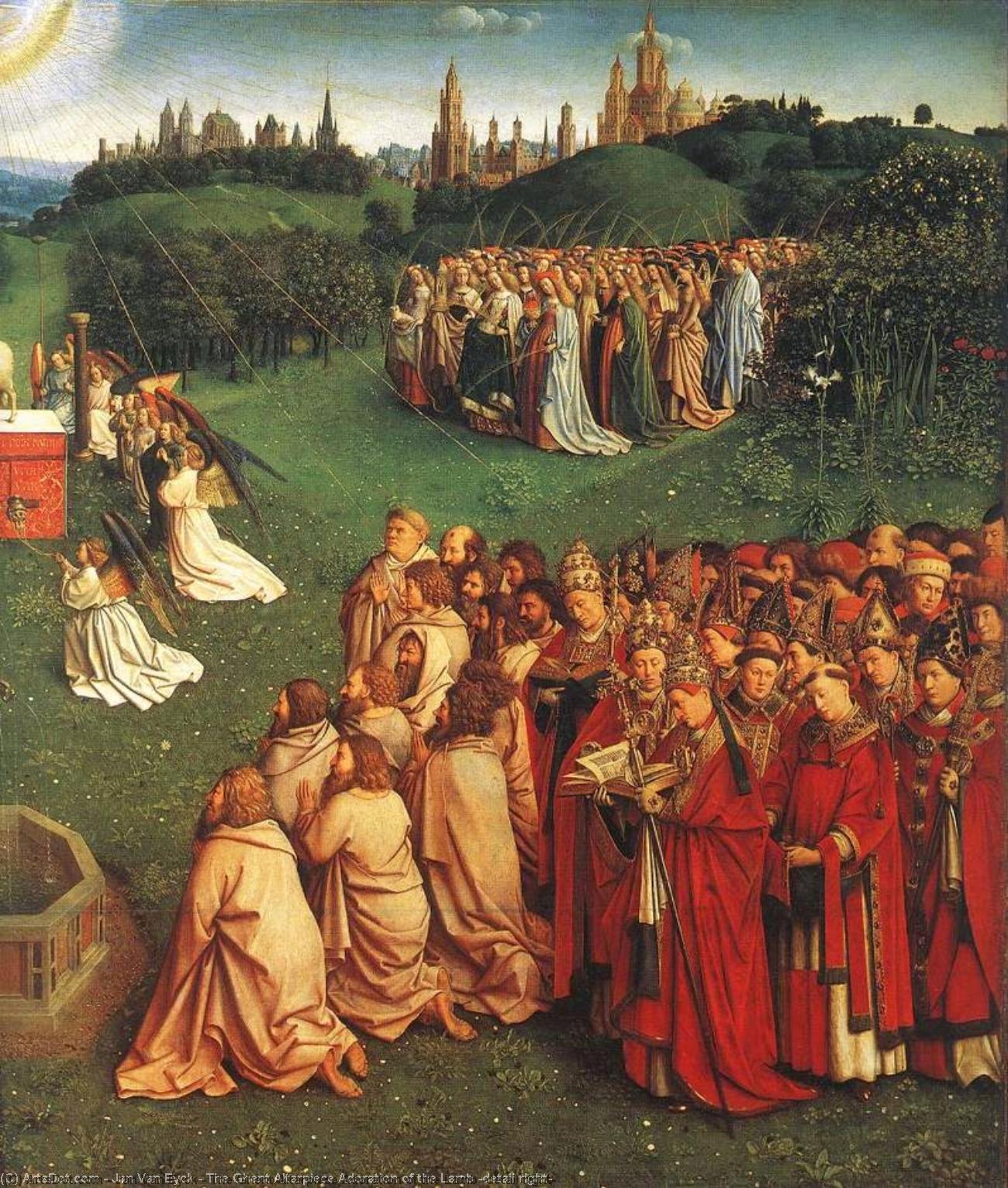 The Ghent Altarpiece Adoration Of The Lamb (detail Right) — Jan Van Eyck