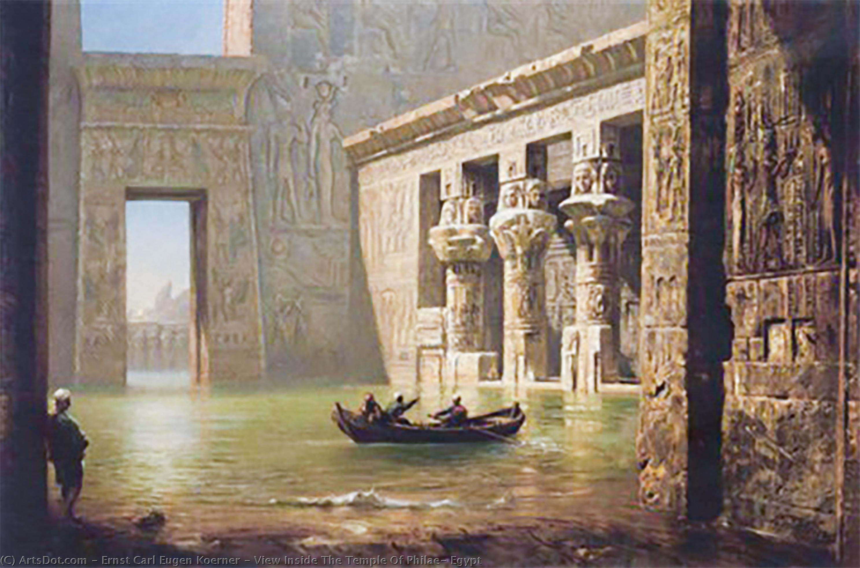 View Inside The Temple Of Philae, Egypt — Ernst Carl Eugen Koerner