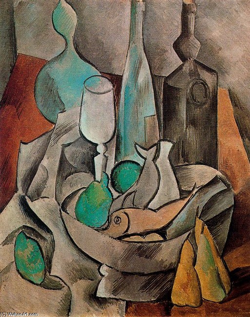 Still Life With Fish And Bottles — Pablo Picasso