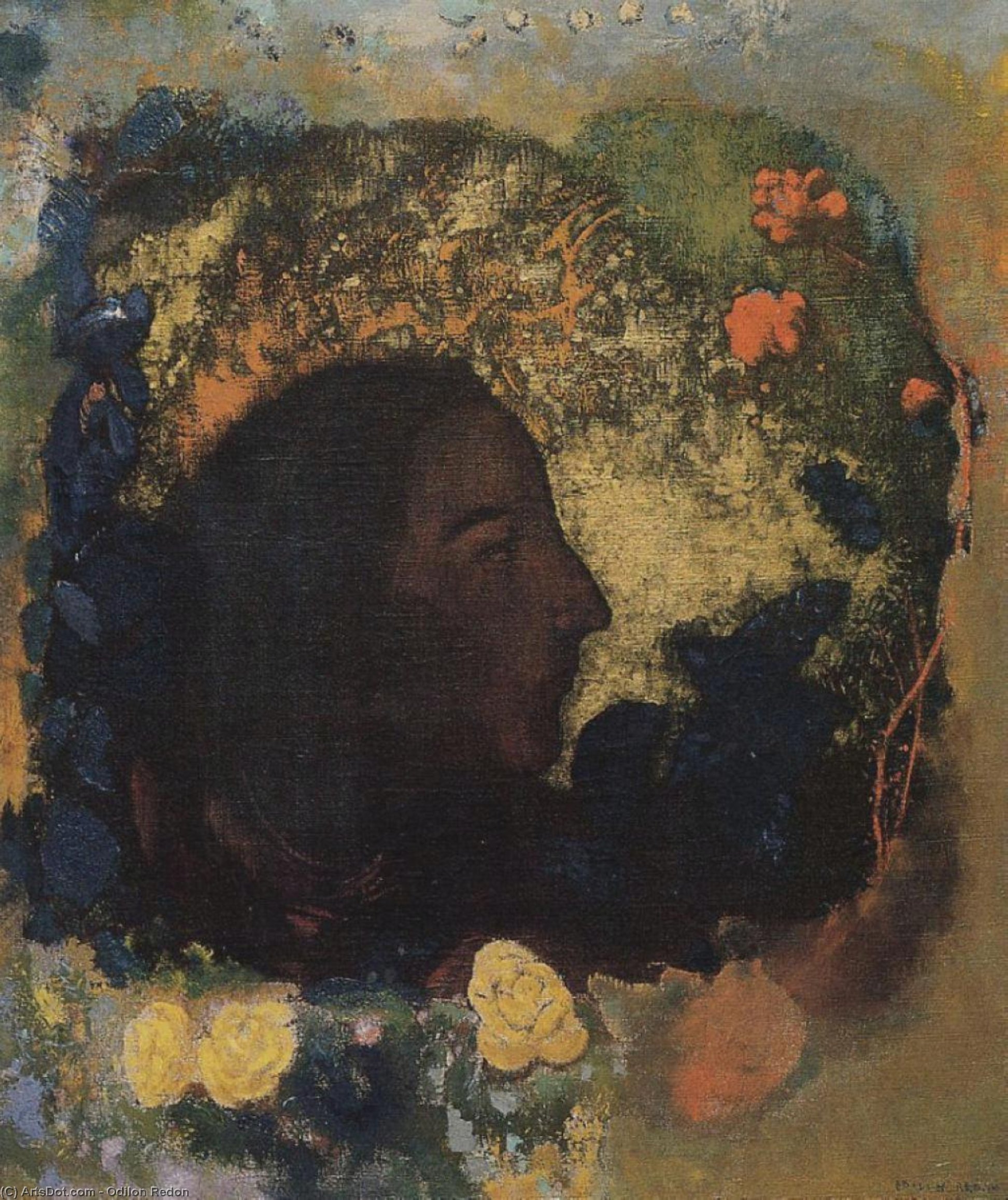Black Profile (aka Gauguin) — Odilon Redon