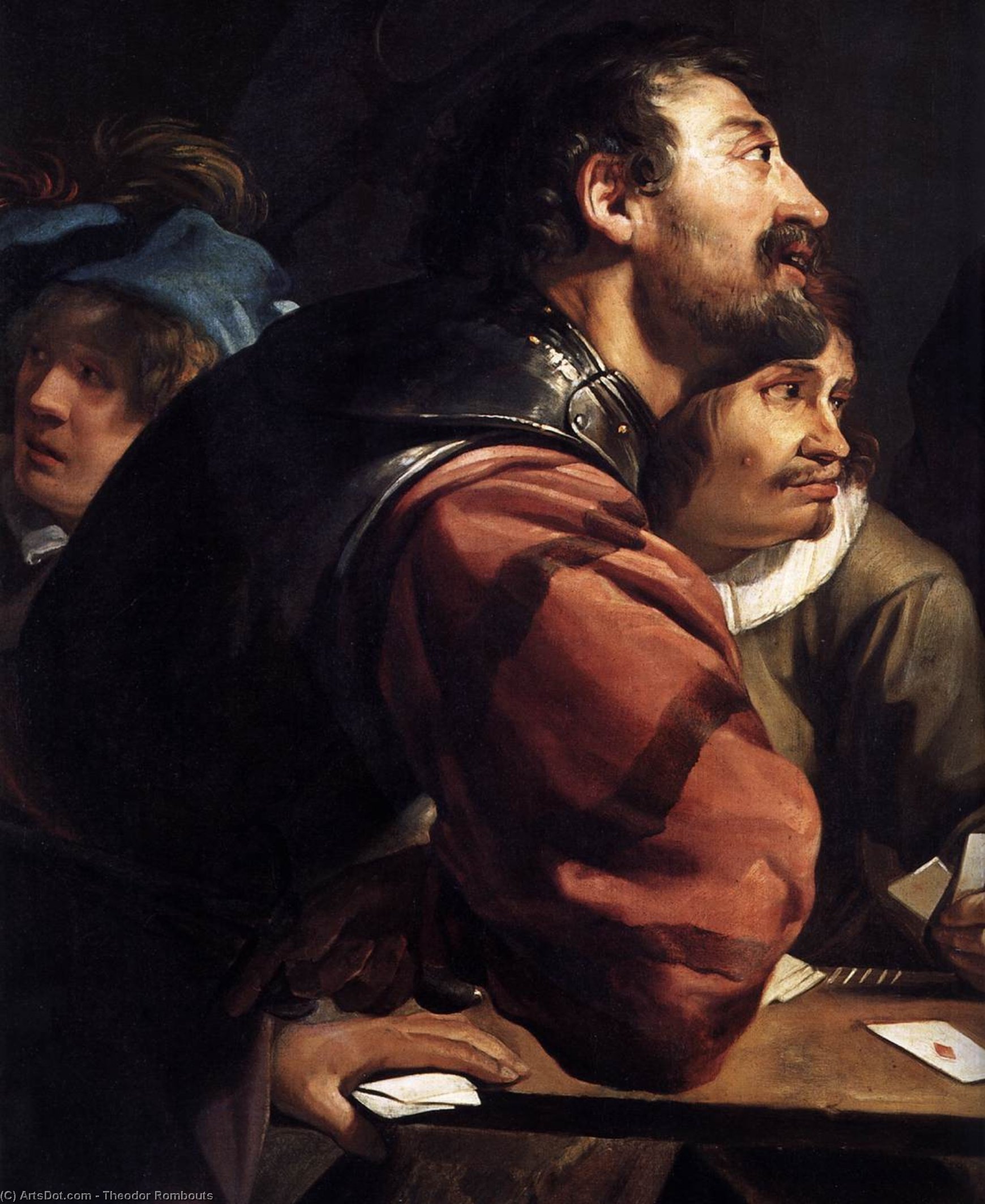 The Denial Of St Peter (detail) — Theodoor Rombouts