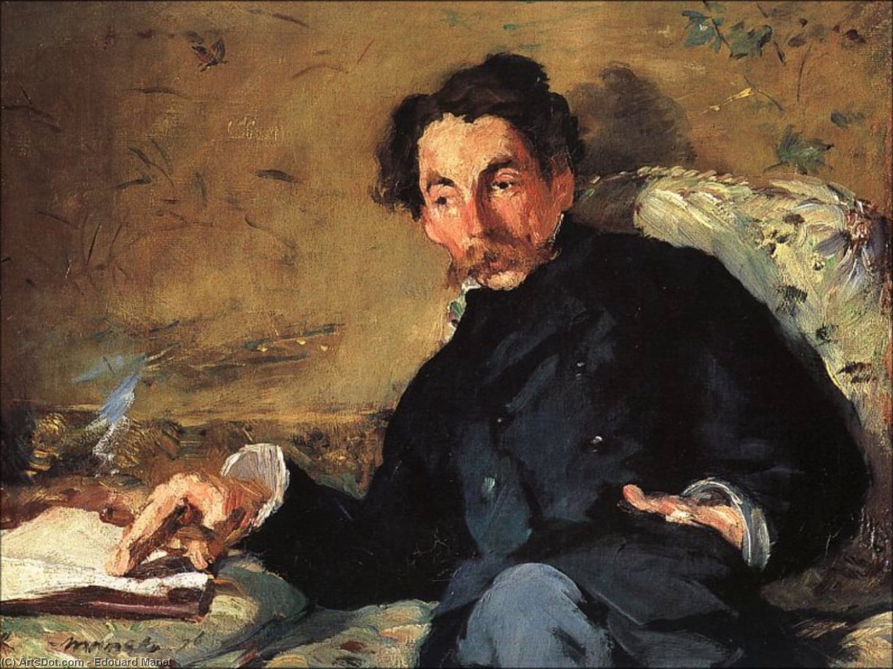 Portrait Of Stéphane Mallarmé, Musée D'orsay, Pa — Édouard Manet