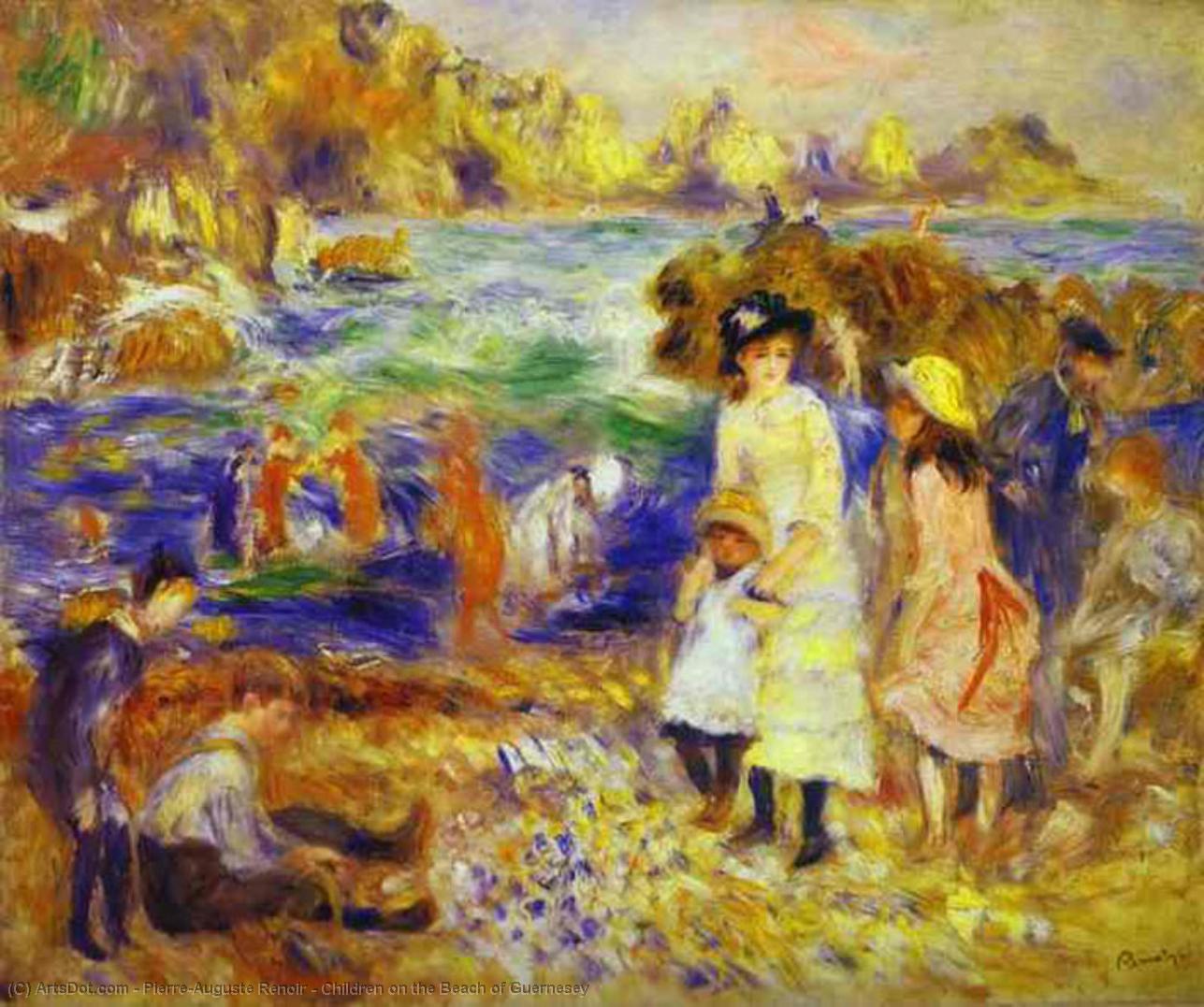 Children On The Beach Of Guernesey — Pierre-auguste Renoir