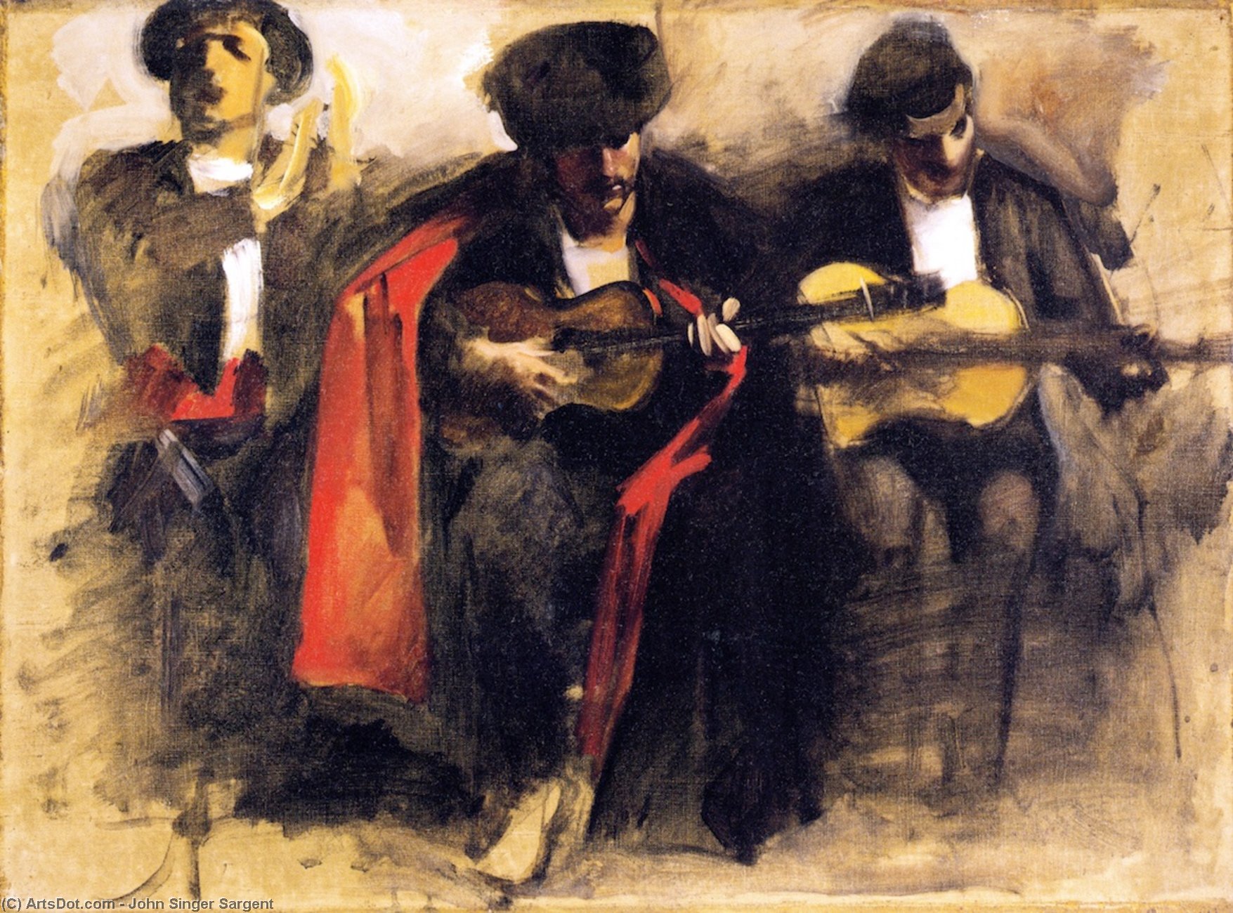 Study For Seated Musicians 'el Jaleo' — John Singer Sargent