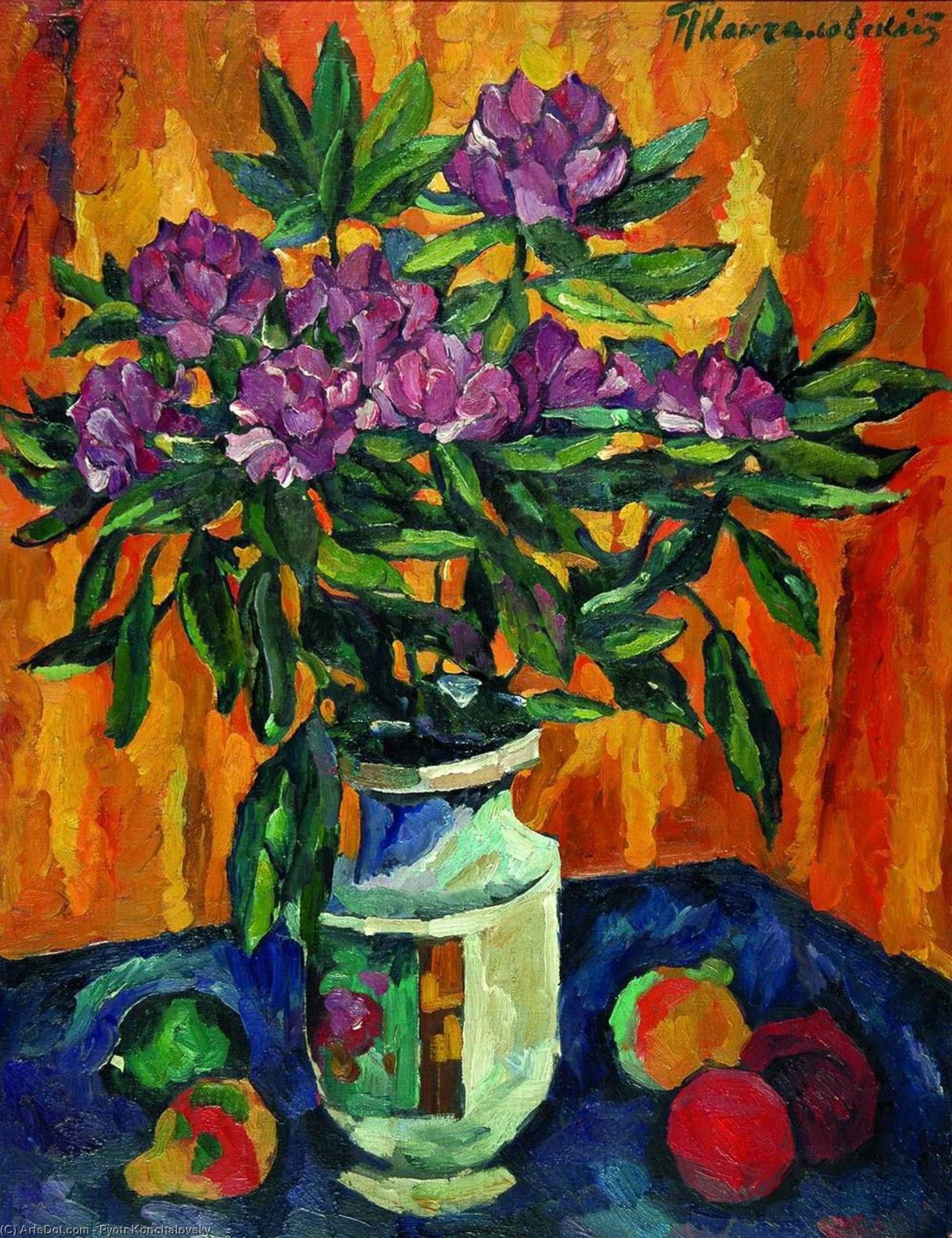 Still Life With Peonies In A Vase — Pyotr Konchalovsky