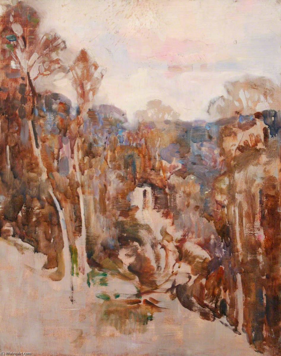 Woodland Landscape From Hillside — Benjamin Haughton