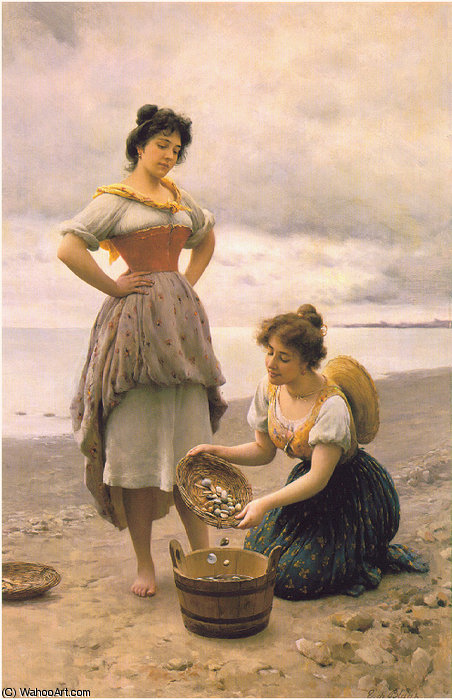 Gathering Shells — Eugen Von Blaas