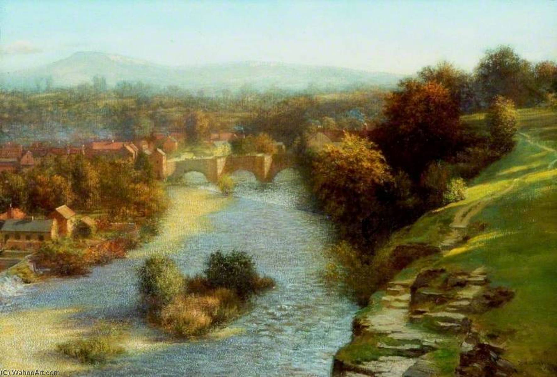 An October Flood, Ludlow, Shropshire — Thomas Bowman Garvie
