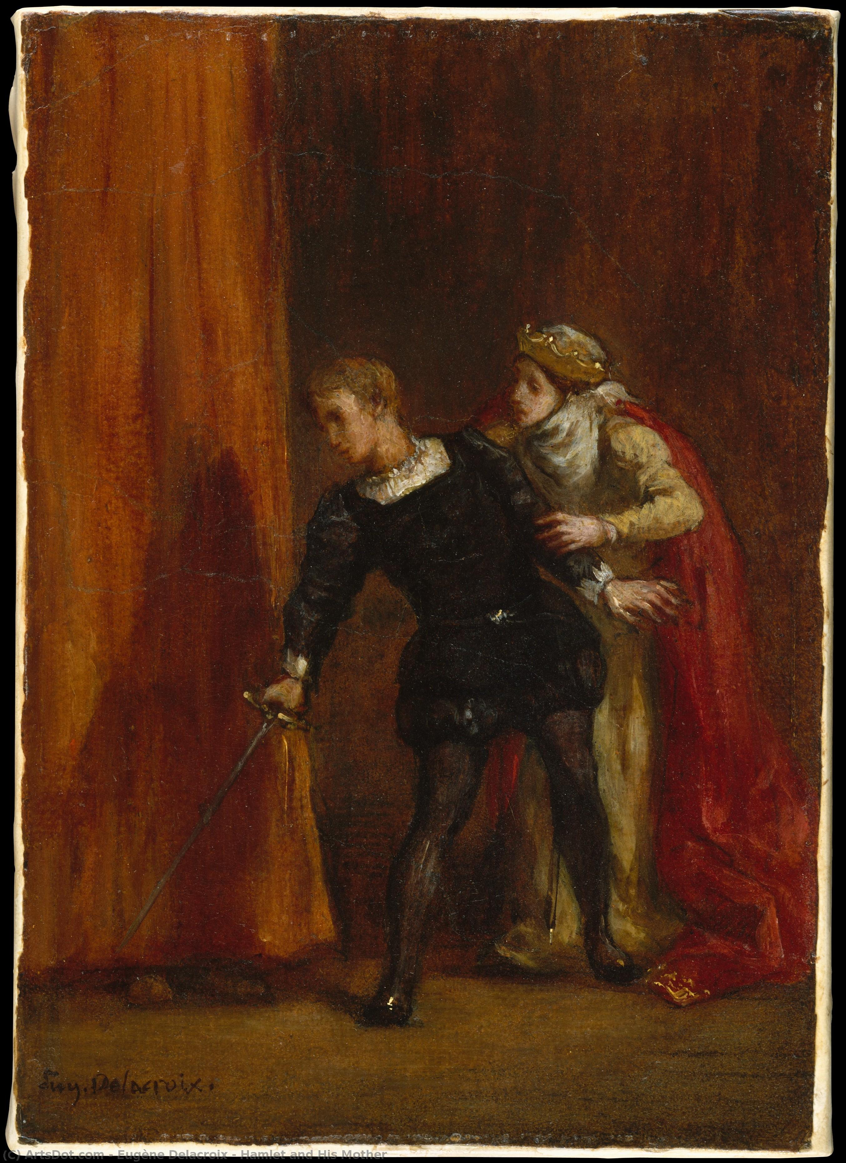 Hamlet And His Mother — Eugène Delacroix