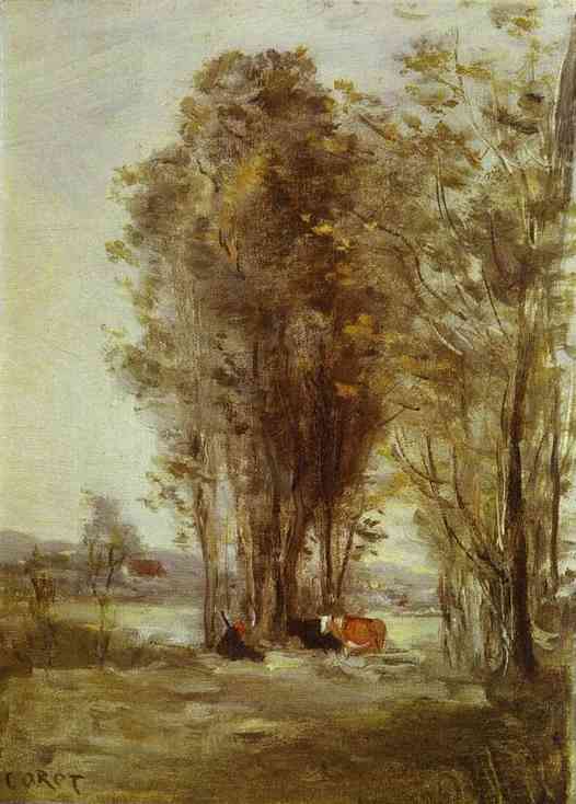 Landscape With Cows — Jean-baptiste-camille Corot