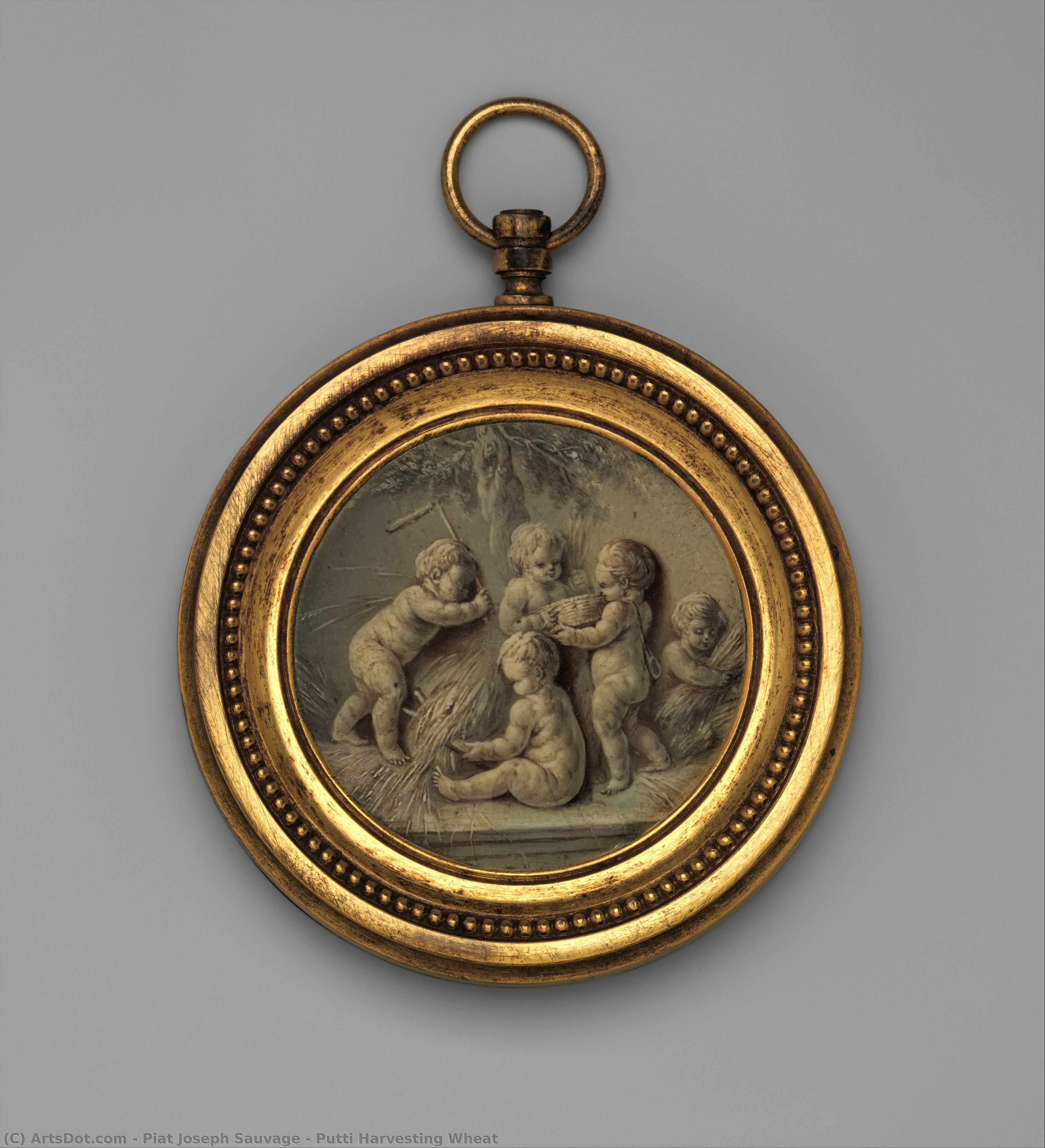 Putti Harvesting Wheat — Piat Joseph Sauvage