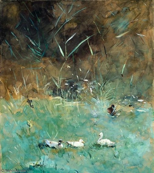 Ducks In A Pond — Willem Maris