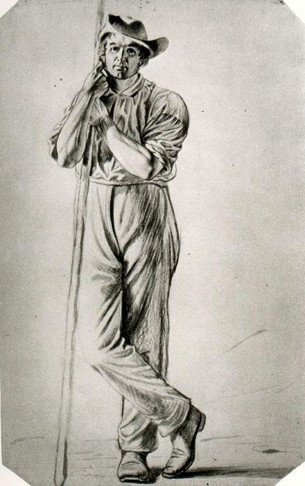 Study Of A Woodboatman 1 — George Caleb Bingham