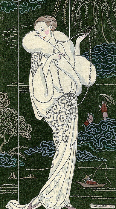 Manteau De Velours Blanc — Georges Barbier
