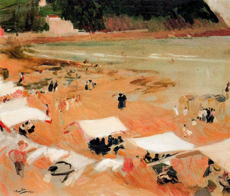 Beach At Zarauz — Joaquín Sorolla Y Bastida