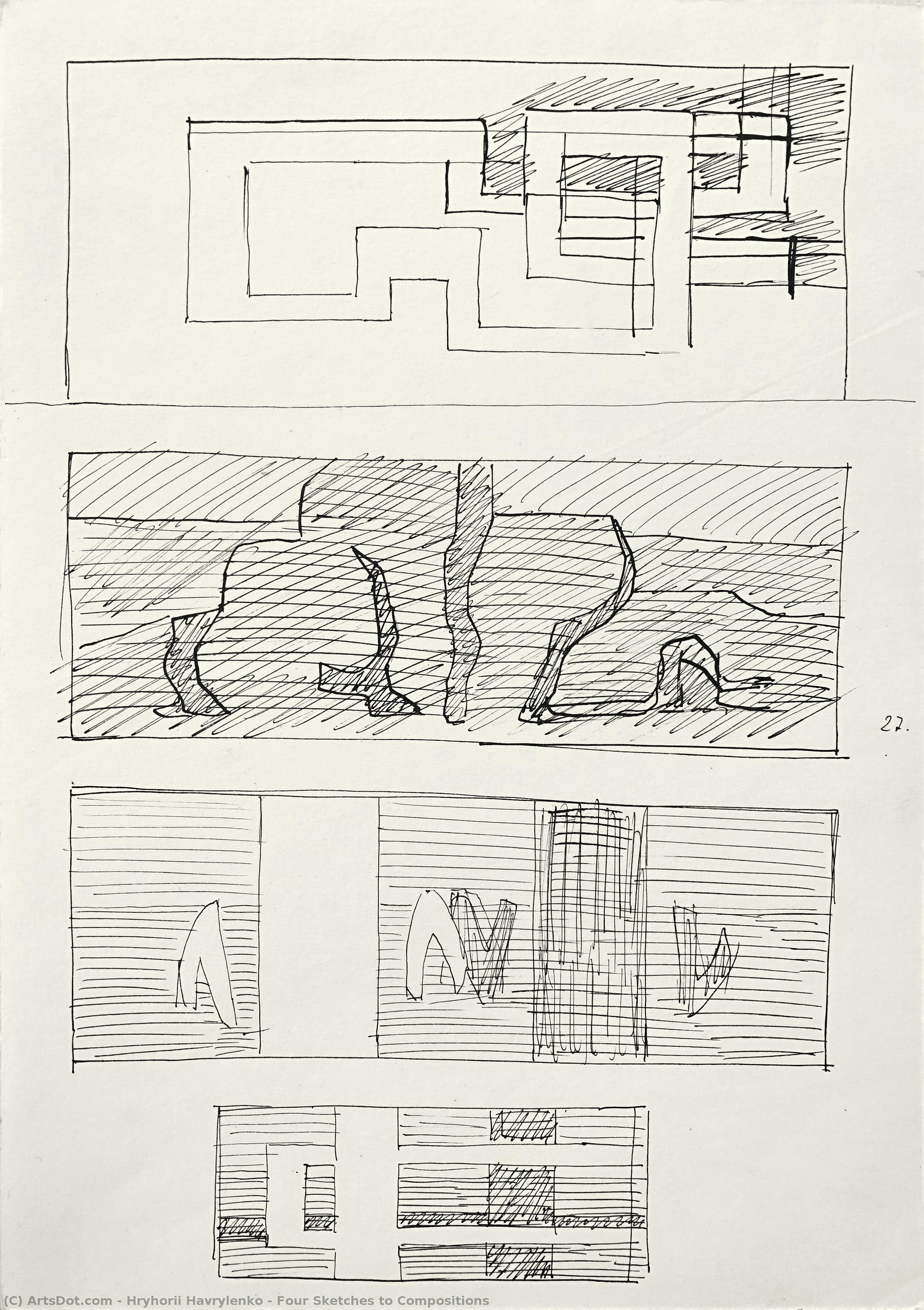 Four Sketches To Compositions — Hryhorii Havrylenko
