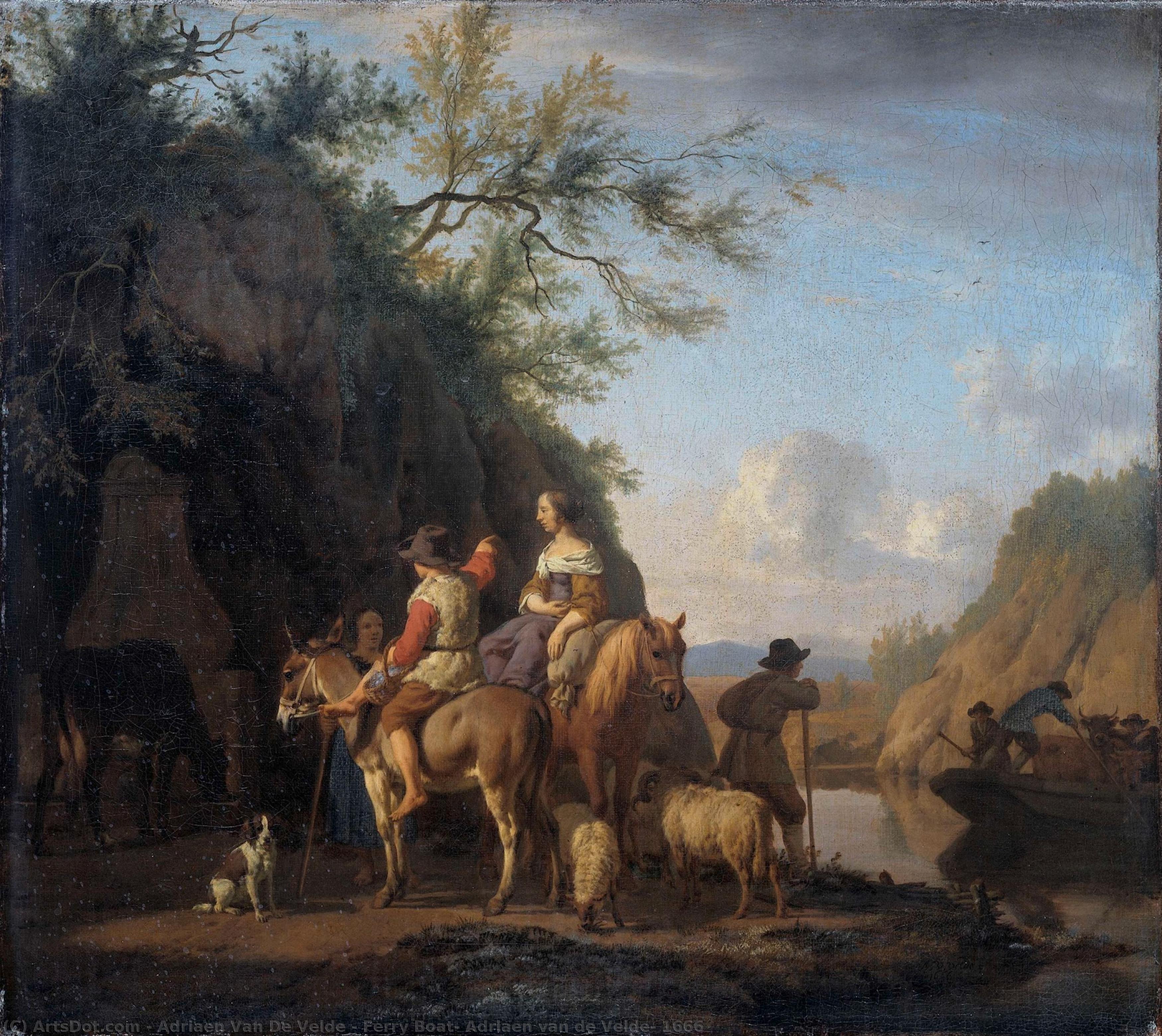 Ferry Boat, Adriaen Van De Velde, 1666 — Adriaen Van De Velde