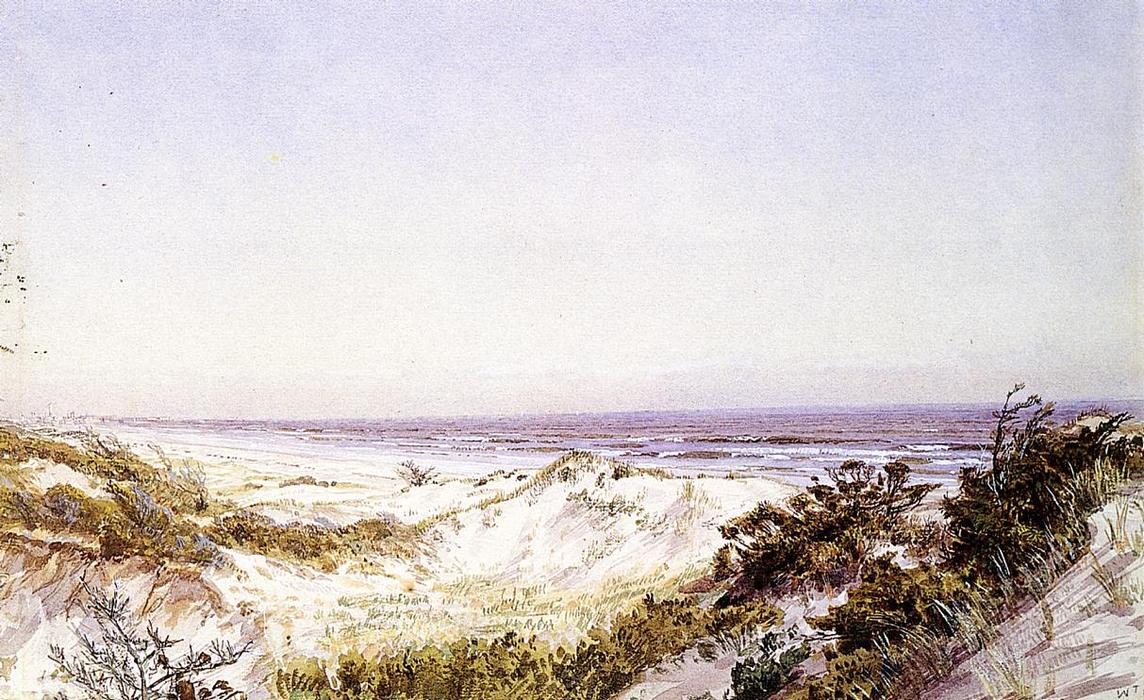 Atlantic City - Beach Dunes And Grass — William Trost Richards
