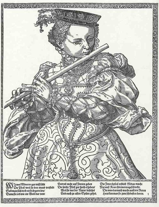 The Musicians, The Flute Player — Tobias Stimmer