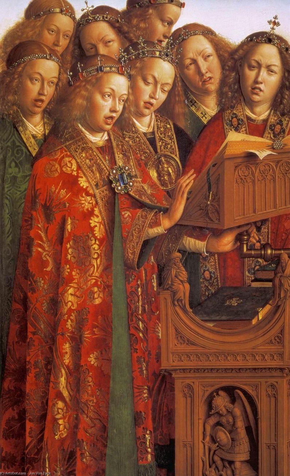 The Ghent Altarpiece: Singing Angels (detail) — Jan Van Eyck