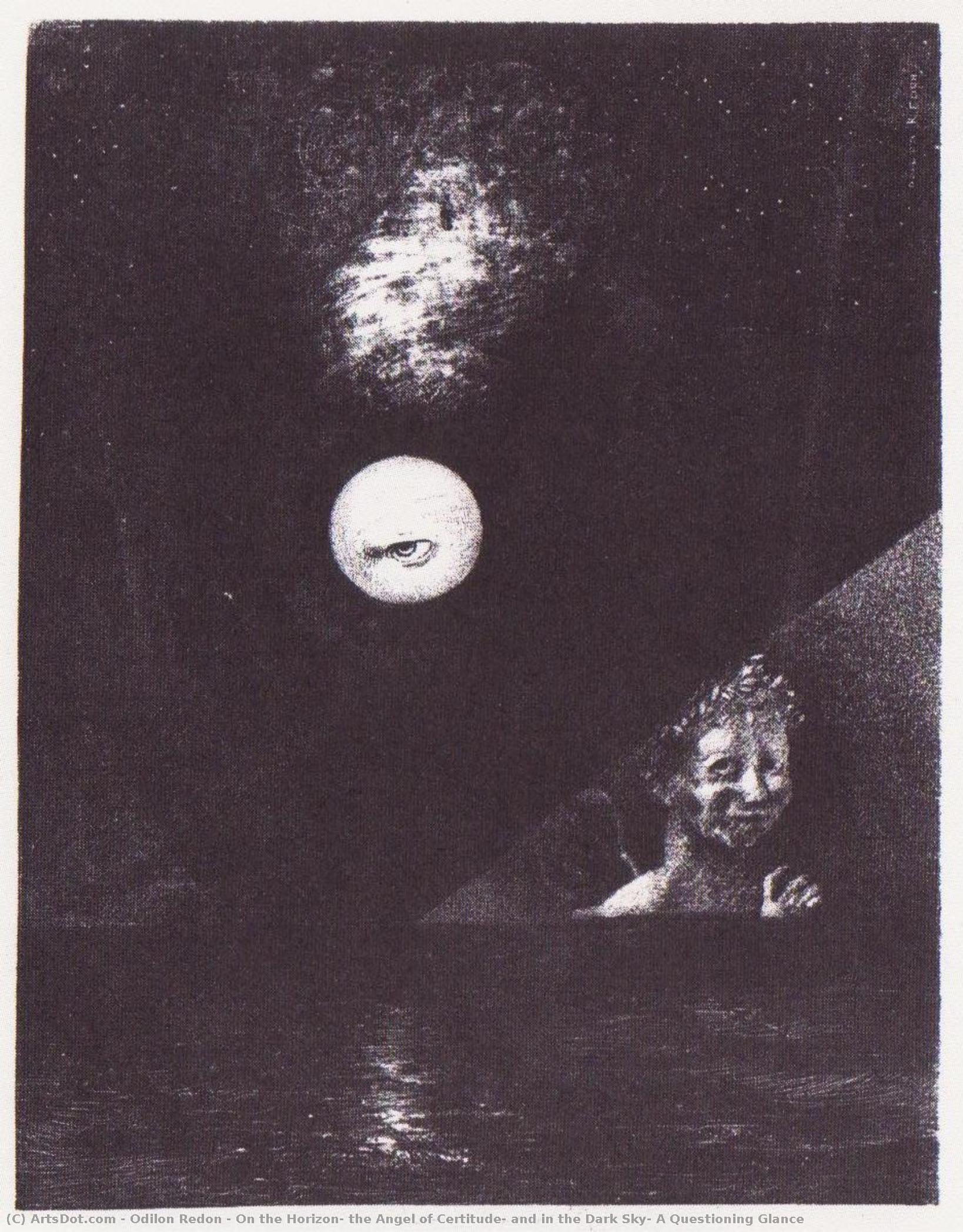 On The Horizon, The Angel Of Certitude, And In The Dark Sky, A Questioning Glance — Odilon Redon